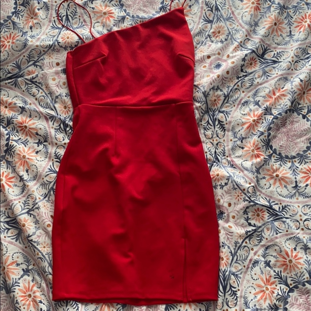 short, red dress